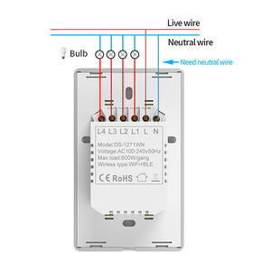 Module de commande à distance Tuya Smart Home, commande vocale, lampe, horloge numérique, scène tactile, interrupteurs muraux sans fil Wifi - Product Image 5