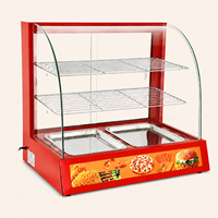 Vitrine chauffante électrique commerciale pour aliments chauds, vitrine chauffante en verre incurvé pour boulangerie et café