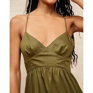 Vestidos de otoño elegantes y personalizados para mujer 2025, de longitud hasta la rodilla, estilo occidental, lisos, para el día a día, con patchwork de poliéster/algodón - Product Image 5