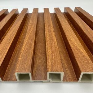 Panel de pared de PVC WPC para interior de apartamento de oficina en casa, edición de flauta alta de fácil mantenimiento de grano de madera personalizado - Product Image 4