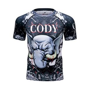 OEM tasarım sıkıştırma mma kıyafetleri bjj, özel süblimasyon baskılı erkek rashguard mayo rashswimwear - Product Image 3