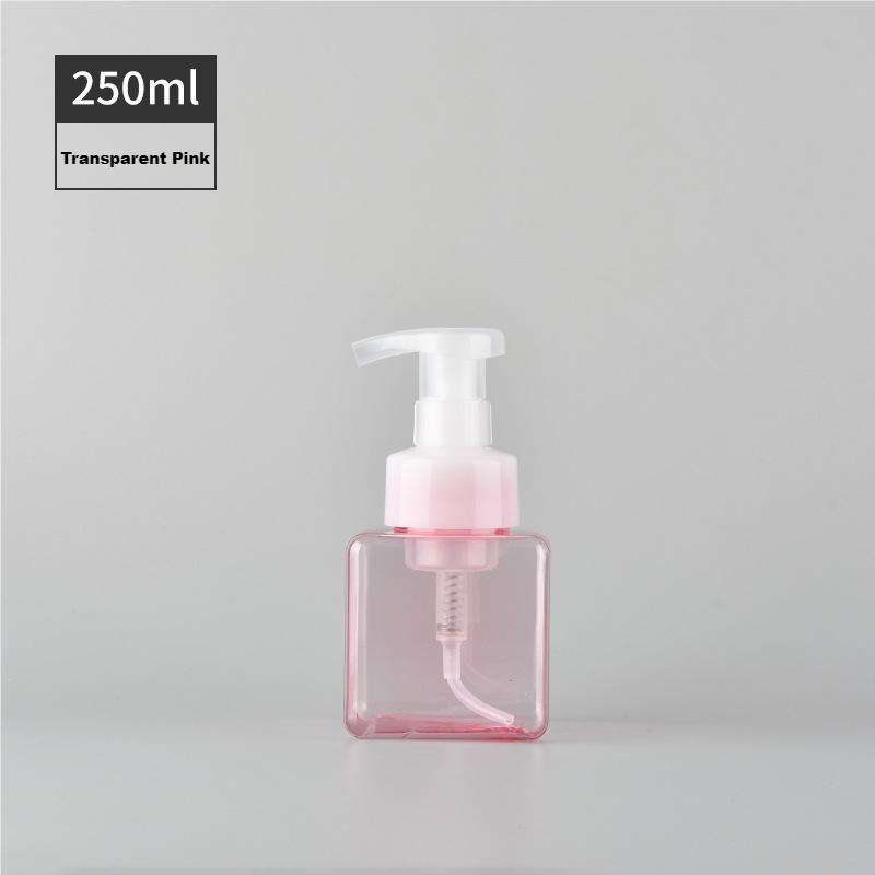 ขวดสีชมพูใส + ปั๊มใส