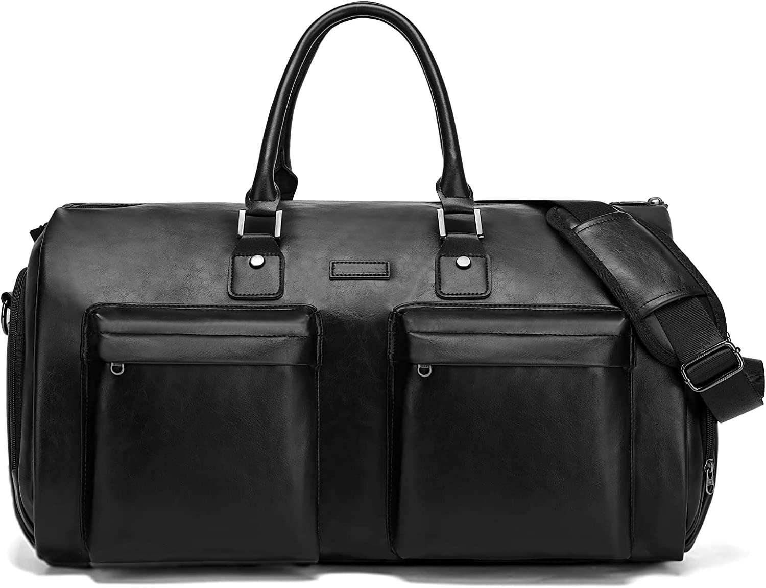 Porta abiti borsa da viaggio porta abiti in pelle borsa manici nero