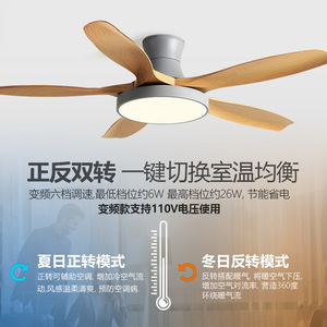 Nordic Style <b>Ceiling</b> <b>Fan</b> Light 60 Inch Inverter LED Flush Mount For Living Room And Study - Product Image 1