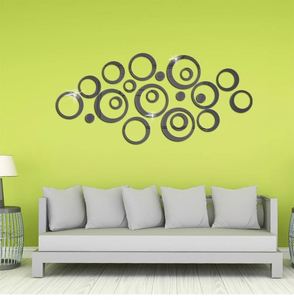 Pegatina de Pared Circular de Espejo Acrílico, Combinación 3D, para Dormitorio, Sala de Estar, Desmontable, Impermeable, Decorativa - Product Image 5