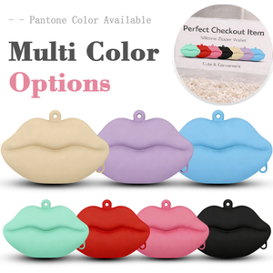 Wholesale Custom Logo Silicone Lip Coin Purse <b>Mini</b> Zipper Wallet Cute Small Change <b>Pouch</b> Bag for Women Girls Fashion Gift - Product Image 3