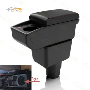 Tonc Auto Armsteun Console Box Enkele Dubbele Laag 2usb Poort Water Cup Gat Auto Accessoires Voor Ford Ecosport