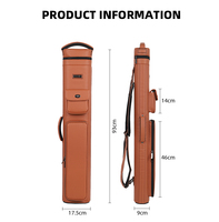 Étui rigide pour queue de billard 4B8S en cuir PU personnalisable OEM, résistant à l'usure, portable, à bandoulière, 12 trous, compatible moto