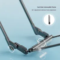 Loupe de lecture LED haute définition à suspendre au cou, multifonctionnelle, rechargeable sur support de bureau, portable, avec réflecteurs muraux