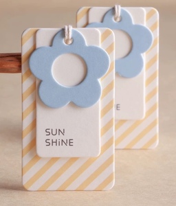 Biểu tượng tùy chỉnh giấy dập nổi treo tag hoa hình dạng cho quần áo Túi giày - Product Image 4