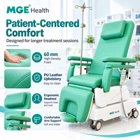 Mobilier d'hôpital design moderne MEDIGE Chaise de phlébotomie électrique pour don de sang et dialyse Chaise mobile réglable à perche IV