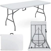 Tables de repas commerciales d'extérieur en plastique de haute qualité, pliantes, 30x72 (180 cm, 6 pieds), pour entrepôt et parc, vente en gros
