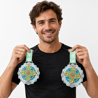 Médaille de course 5k en alliage de zinc, personnalisée, avec logo de marathon, en émail, rotative, 3D, prix d'usine