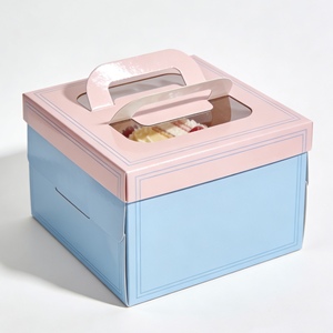 Scatole Rigide in Cartone Bianco Riciclabile con Manico e Finestra Trasparente per Cupcake, Caramelle, Biscotti, Pasticcini e Dolci - Product Image 2