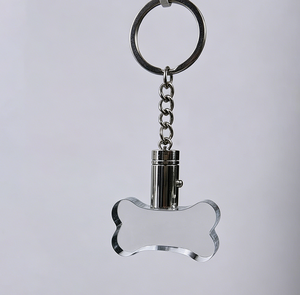 Wholesale New Design K9 <b>Customize</b> 3D Bone Shape Blank Led Light Crystal Dog Bone <b>Keychain</b> for Souvenir Gifts - Product Image 5