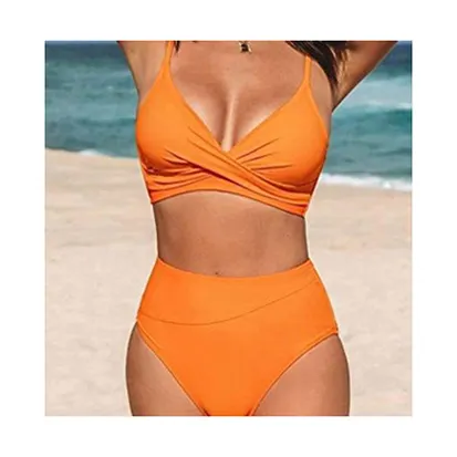 FIELD BALANCE 2024 Hot Sale Orange Women Summer Beach Bathing Suit Sexy Bikini Set High Waisted