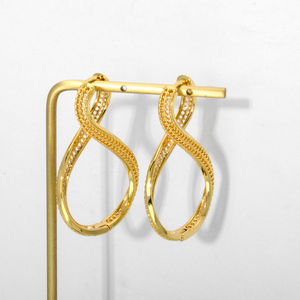 Wholesale Fashionable Copper Alloy 18K <b>Gold</b> and White <b>Gold</b> Plated Drop Zircon <b>Earrings</b> for Women - Product Image 6