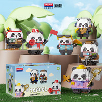 Blocs de construction amusants en gros, thème Cirque Magique Panda, jouet éducatif DIY pour enfants, figurine animale de dessin animé chat, décoration intérieure
