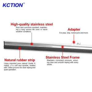 Kction Nouveauté Vente en gros Essuie-glace de pare-brise à cadre métallique de qualité supérieure Adaptateur universel compatible avec les Jeep, les motos et les voitures Essuie-glace en acier - Product Image 2
