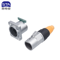 Connecteur étanche RJ45 à montage sur panneau, coudé droit, pour châssis carré, prise audio XLR, ordinateur, câble IP68
