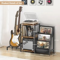 Support pour tourne-disque avec support de guitare, présentoir pour guitare acoustique, électrique, basse, tourne-disque, haut-parleur, amplificateur, support de rangement