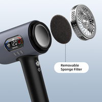 Sèche-cheveux ionique haute vitesse intelligent AI HD LCD 2000W de qualité professionnelle, 300 millions de ions plasma, 80000 tr/min, avec diffuseur et buse – Vente directe usine