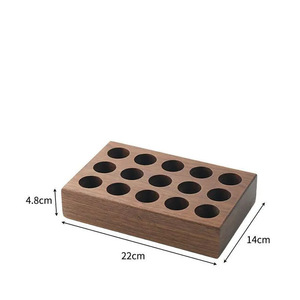 Caja de almacenamiento de aceite esencial de madera de nogal, estante de exhibición con múltiples compartimentos de 22x14x4,8 cm para lápiz labial, esmalte de uñas, organizador de escritorio - Product Image 1