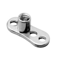 Ensemble d'ancre dermique en titane avec lunette, Top brillant en CZ, prêt à être expédié, Piercing, bijoux pour le corps, ASTM F136