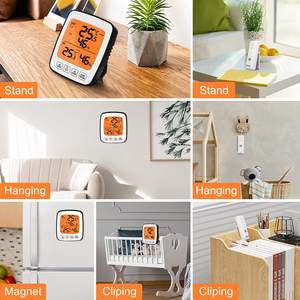 Цифровой беспроводной термогигрометр для холодильника с ЖК-дисплеем, настраиваемый OEM, с функцией записи температуры и влажности, на батарейках - Product Image 6