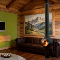 Chimenea Ecológica para Villa, Electrónica, de Carbón/Atomización/Etanol/Leña, Moderna para Hotel, Colgante de 600/700 mm