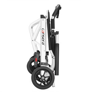 כסא גלגלים ידני מאלומיניום קל משקל מתקפל במחיר זול עם גלגלים מלאים 8 אינץ', מושב אוקספורד נושם, קל לשימוש ללא צורך בהרכבה - Product Image 6