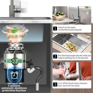 Broyeur de déchets alimentaires d'évier de cuisine domestique électrique Machine d'élimination des déchets en acier inoxydable Type d'alimentation continue pour une utilisation dans le garage - Product Image 4