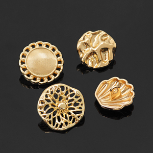 Botones Personalizados de Fábrica KUNSHUO, Botones de Concha y Estrella de Mar de Metal, Forma Irregular, Vástago de Metal, Botones de Concha para Ropa de Mujer - Product Image 3