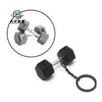 Tianyu personnalisé en gros 3D Gym Sport Fitness porte-clés en caoutchouc plaque de poids Mini Kettlebell haltère haltère porte-clés