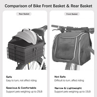 Panier de vélo arrière carré de style nouveau, lit pour animaux de compagnie, respirant, imperméable, multifonctionnel, transporteur portable pour animaux de compagnie, accessoires pour vélo, chat, chien