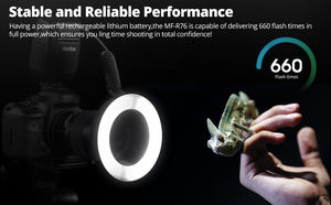 Godox MF-R76C MF-R76N MF-R76S TTL HSS 2.4G Macro Vòng <span class=keywords><strong>flash</strong></span> 3000mAh Li-ion ánh sáng cho <span class=keywords><strong>Canon</strong></span> Nikon Sony Máy ảnh chụp cận cảnh - Product Image 5