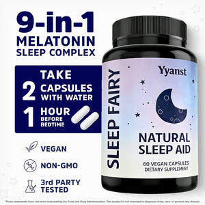Capsules véganes de haute qualité Sleep Fairy Natural Sleep Aid & stress relief avec mélatonine, racine de valériane et ashwagandha, marque privée. - Product Image 5
