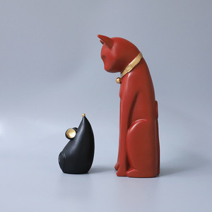Estatua de gato y ratón, decoración artística personalizada, venta al por mayor - Product Image 5