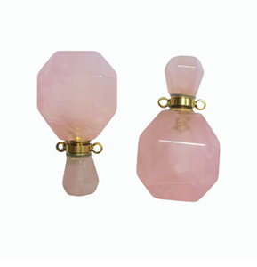 Yingjia Craftwork Vente en gros Pendentif flacon vide pour huile essentielle et parfum en quartz rose, breloque pour la fabrication de bijoux - Product Image 4
