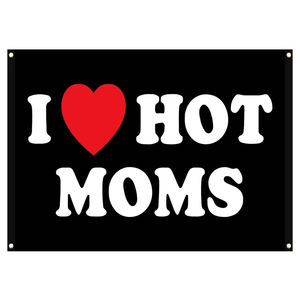 Precio <span class=keywords><strong>de</strong></span> fábrica personalizado 3*5 pies 100% poliéster divertida decoración interior y exterior con anillos <span class=keywords><strong>de</strong></span> latón adicionales, I Love Mom's Flag - Product Image 1