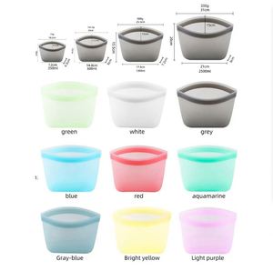Sacs de conservation alimentaire en silicone réutilisables et compatibles micro-ondes, pochette hermétique à fermeture automatique pour la conservation des aliments frais et anti-contamination - Product Image 2
