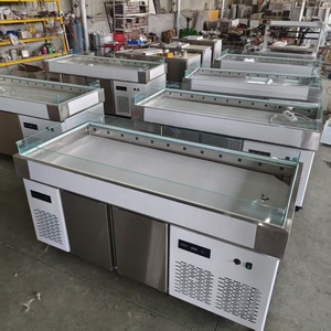Vitrine Réfrigérée Commerciale pour Supermarché, Monotempérature, 2 Portes, Refroidissement Direct, pour Poissons, en Acier Inoxydable, avec Table à Glaçons Pulvérisés - Product Image 2