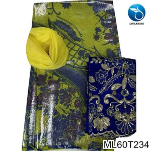 Beautifical vải ren Châu Phi 2024 New Arrival Nigeria bắt chước vải lụa + Net ren Phụ Nữ Headband 7.65 mét ml60t224 - Product Image 2