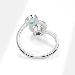 Anillo Giratorio con Brújula, Ajustable, con Circonita, Bañado en Oro Blanco sobre Cobre, Antiestrés, Nueva Joyería 2026 para Hombre - Product Image 4
