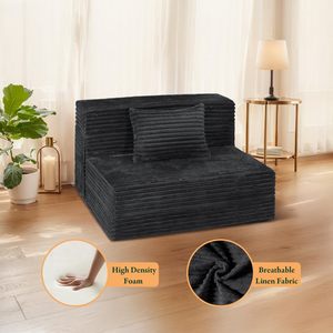 Canapé-lit <span class=keywords><strong>convertible</strong></span> 4 en 1, taille Queen, pliable, avec oreiller et matelas en mousse haute densité - Product Image 6