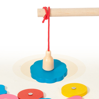 Mainan Pancing Magnetik Kayu Montessori Kustom untuk Balita, Permainan Mencocokkan Bentuk dan Warna, Set Balok Susun Edukatif STEM