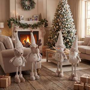 Poupée de Noël en peluche LANJO, figurine de renne, bonhomme de neige, ours, avec chapeau en tricot, décoration - Product Image 2
