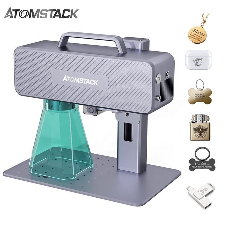 Atomstack M4 Desktop Mini Handheld Industriële Graveur Metaalmerk Printer Fiber Laser Markering Machine