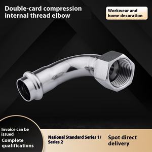 Raccords <span class=keywords><strong>de</strong></span> tuyauterie à double compression en acier inoxydable 304/316L filetage interne <span class=keywords><strong>dent</strong></span> interne coude à 90 degrés série 1 faible - Product Image 2