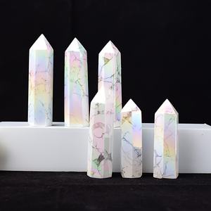 Vente en gros CrystalHola : Pointe de pierre de pin blanc électroplaquée Aura, élégante, tendance Feng Shui, apaisante pour la décoration de la maison et du bureau - Product Image 6